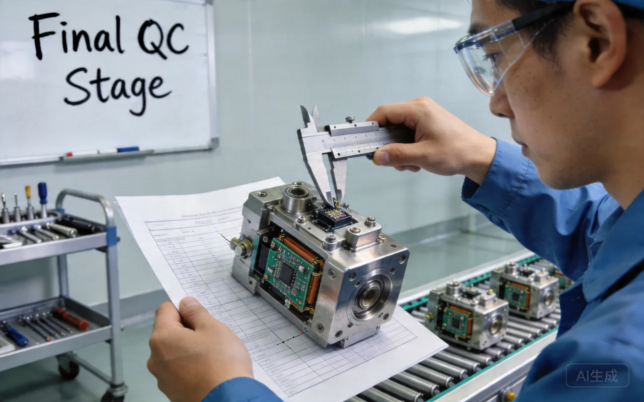 inspection assembled aluminum components quality check industrial factory