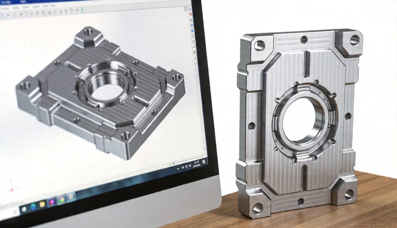 cad design aluminum part engineering optimization before after comparison manufacturing analysis industrial