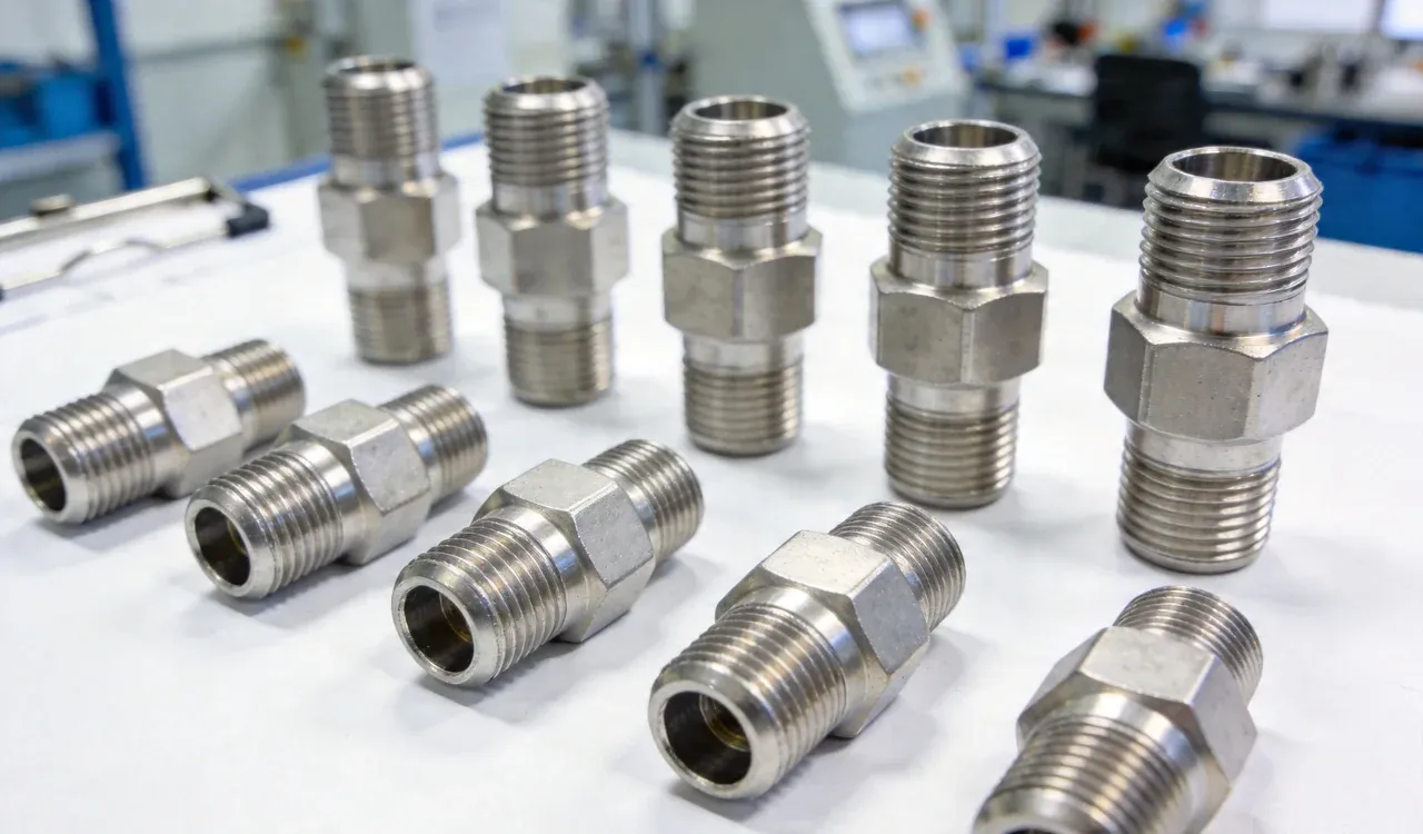 hydraulic aluminum turned part connector