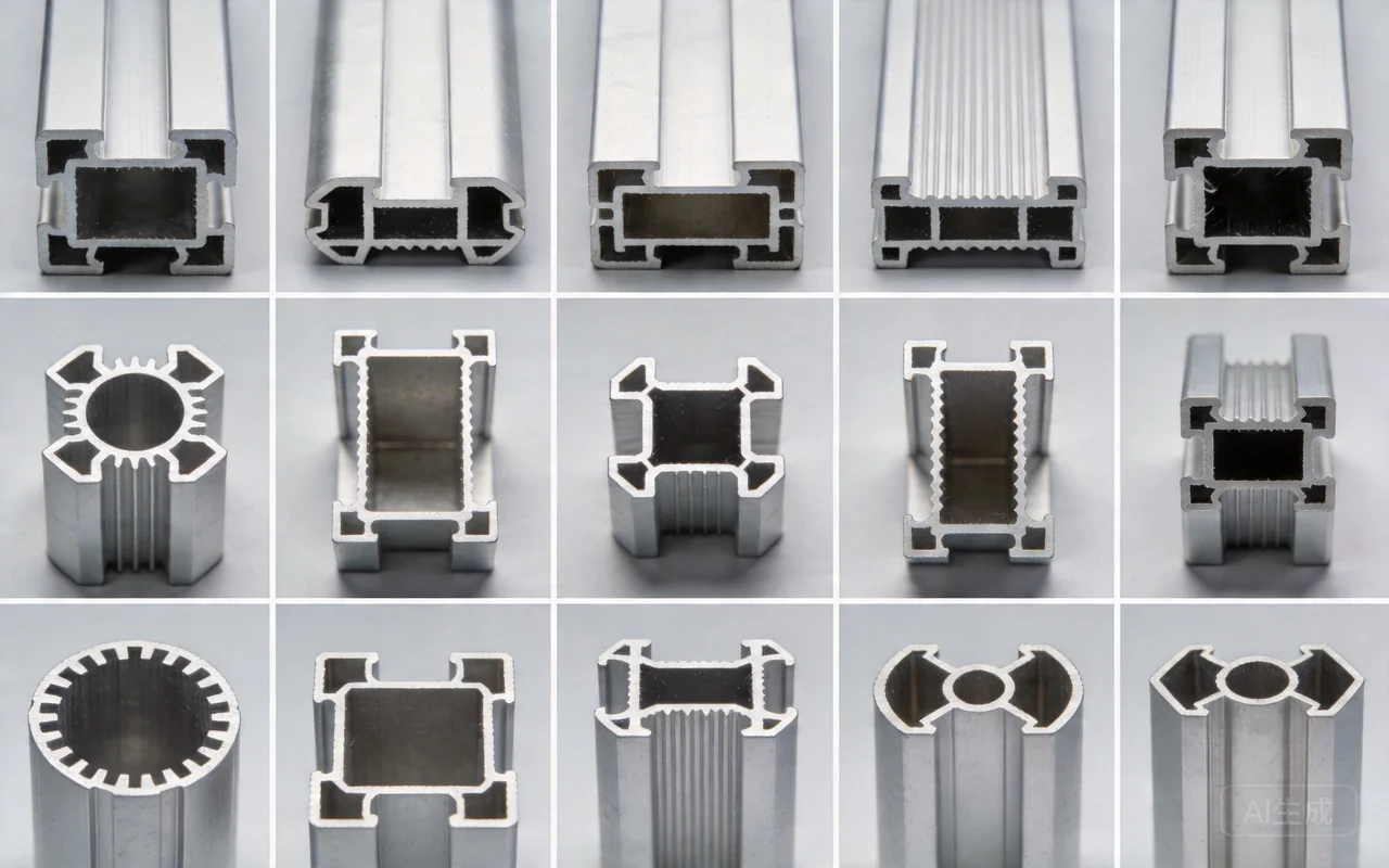 custom aluminum extrusion profile cross section multiple shapes industrial design