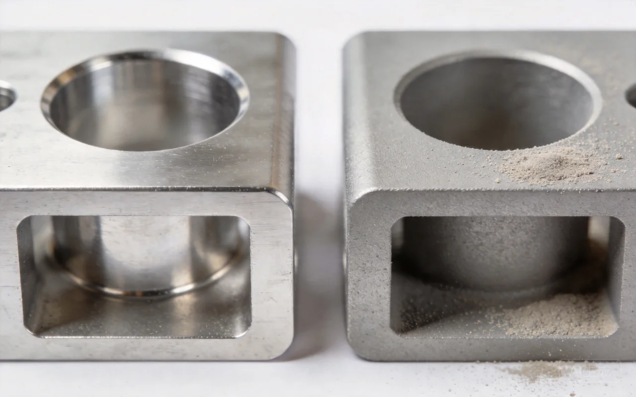 sandblasted aluminum surface matte texture detail industrial finish