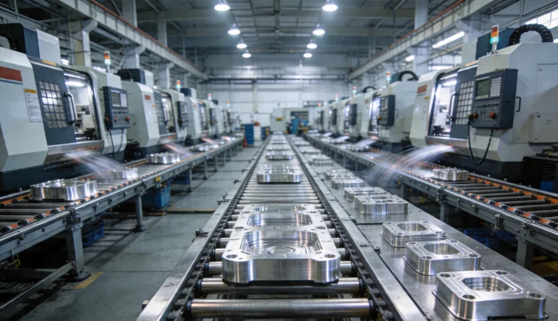 industrial aluminum parts manufacturing cnc machining and casting heavy duty factory environment