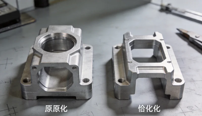 industrial aluminum component before after casting machining optimization heavy duty part