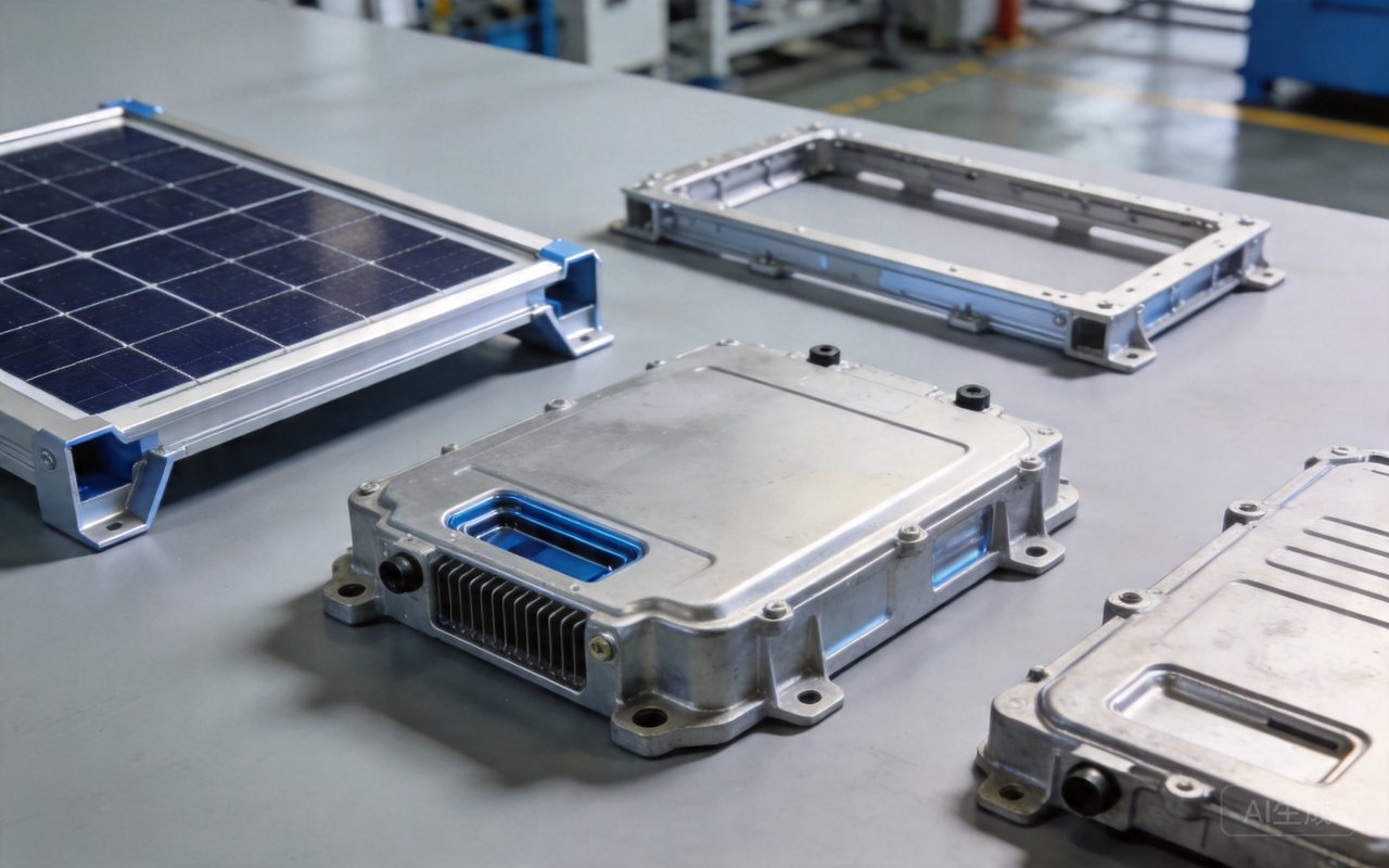 new energy aluminum parts manufacturing facility with solar, battery, and ev components