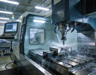 cnc machining aluminum cutting tool detail, chips, industrial precision